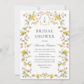 Elegantes Watercolor Wilde Blume Brautparty Einladung (Vorderseite)
