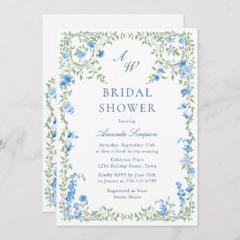 Elegantes Watercolor Wilde Blume Brautparty Einladung