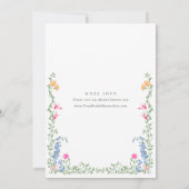 Elegantes Watercolor Wilde Blume Brautparty Einladung (Rückseite)