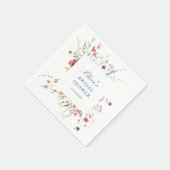 Elegantes Watercolor Wilde Blume Brautparty Serviette (Ecke)