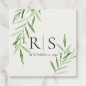 Elegantes Watercolor Willow Brautparty Monogram Geschenkanhänger (Vorderseite)