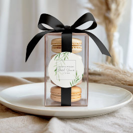 Elegantes Watercolor Willow Greenery Brautparty Runder Aufkleber