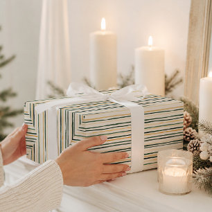 Elegantes Watercolor-Winter-Streifen-Geschenkpapie Geschenkpapier
