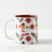 Elegantes Watercolor Wintermuster Zweifarbige Tasse (Links)