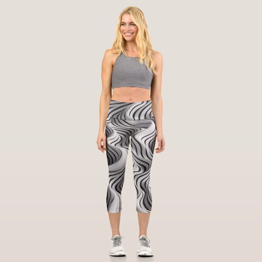 Elegantes Wavefarben Design 2 Capri Leggings (Vorderseite)