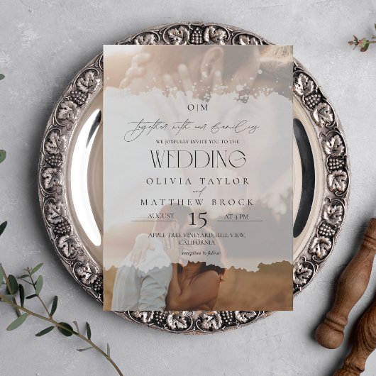 Elegantes Wedding 2 Foto Einladung