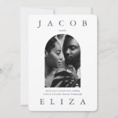 Elegantes Wedding Arch UAwg Code Zwei Foto Einladung (Vorderseite)