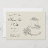 Elegantes Wedding Cake Foto Save the Date Einladung (Vorderseite)