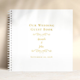 Elegantes Wedding Classic Gold Budget Gästebuch Notizblock