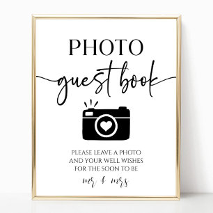 Elegantes Wedding Foto Gästebuchzeichen Poster