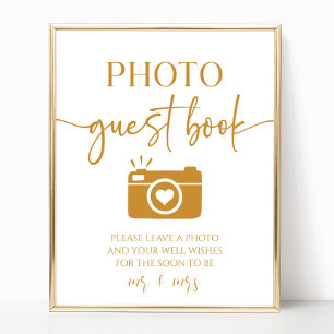 Elegantes Wedding Foto Gästebuchzeichen Poster