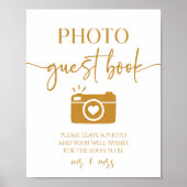 Elegantes Wedding Foto Gästebuchzeichen Poster (Vorne)
