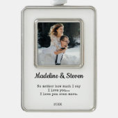 Elegantes Wedding Foto New York Rahmen-Ornament Silber (Vorderseite)
