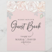 Elegantes Wedding Guest Book Sign Blush Pink Flyer (Vorne)