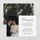 Elegantes Wedding Guest Details Imitate Marble Fot Begleitkarte (Vorne/Hinten)