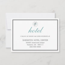Elegantes WEDDING HOTEL CARD Monogramm mit Initial