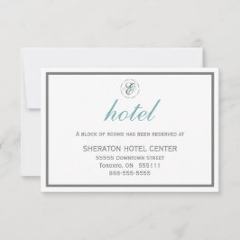 Elegantes WEDDING HOTEL CARD Monogramm mit Initial RSVP Karte