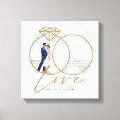 Elegantes Wedding Liebe Gold Diamond Rings Foto Leinwanddruck (Vorderseite)