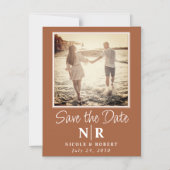 Elegantes Wedding Monogram Foto Save the Date Magneteinladung (Vorderseite)