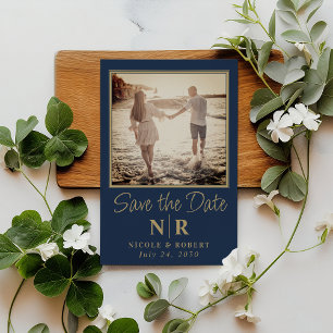 Elegantes Wedding Monogram Foto Save the Date Magneteinladung