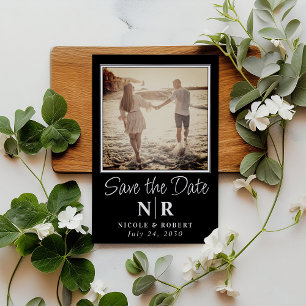 Elegantes Wedding Monogram Foto Save the Date Magneteinladung