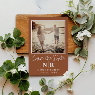Elegantes Wedding Monogram Foto Save the Date Magneteinladung