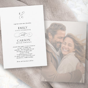 Elegantes Wedding Monogram Logo Modernes verblasst Einladung