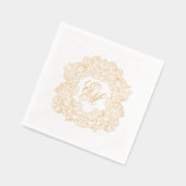 Elegantes Wedding Monogram Wappen Servietten Mit Folie (Links)