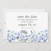 Elegantes Wedding Periwinkle Wildblume Foto Save The Date (Vorderseite)