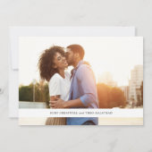 Elegantes Wedding Periwinkle Wildblume Foto Save The Date (Rückseite)