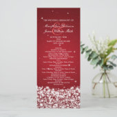 Elegantes Wedding Program Star Sparkle Rot Programm (Stehend Vorderseite)