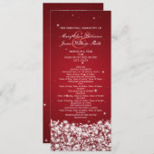 Elegantes Wedding Program Star Sparkle Rot Programm (Vorne/Hinten)