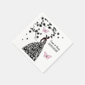 Elegantes Wedding White Paper Napkin Butterflies Serviette (Ecke)