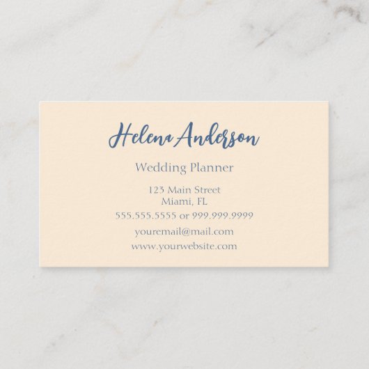 Elegantes Weibchen Visitenkarte (Rückseite)