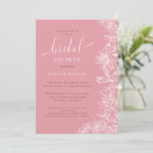 Elegantes, weich rosa Brautparty Einladung (Stehend Vorderseite)