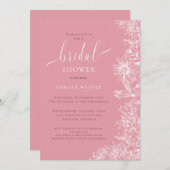 Elegantes, weich rosa Brautparty Einladung (Vorne/Hinten)