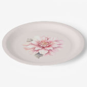 Elegantes, weich rosa Brautparty Pappteller (Schrägansicht)