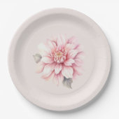 Elegantes, weich rosa Brautparty Pappteller (Vorderseite)