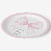 Elegantes, weich rosa Brautparty Pappteller (Schrägansicht)