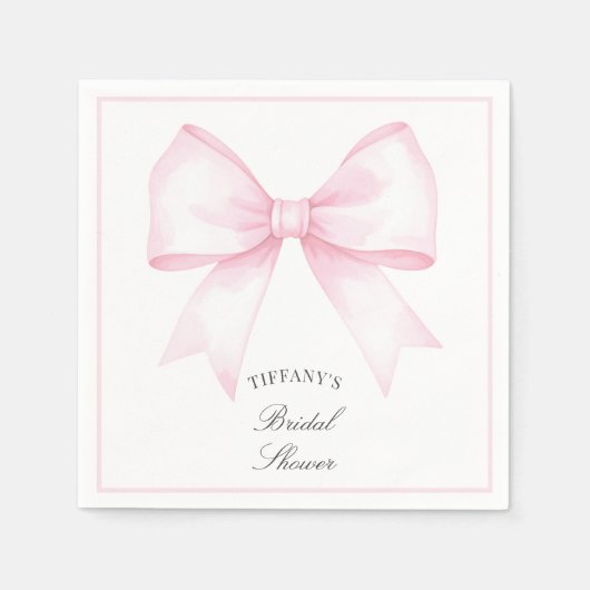 Elegantes, weich rosa Brautparty Serviette (Vorderseite)