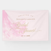 Elegantes, weich rosa Hochzeitskleid Brautparty Banner (Horizontal)