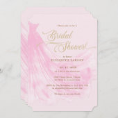 Elegantes, weich rosa Hochzeitskleid Brautparty Einladung (Vorne/Hinten)