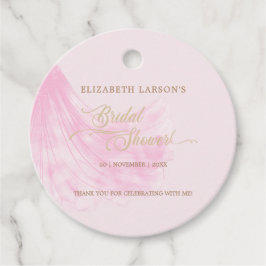 Elegantes, weich rosa Hochzeitskleid Brautparty Geschenkanhänger