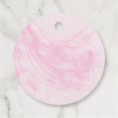 Elegantes, weich rosa Hochzeitskleid Brautparty Geschenkanhänger (Rückseite)