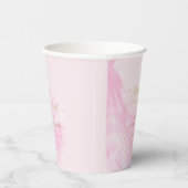 Elegantes, weich rosa Hochzeitskleid Brautparty Pappbecher (Rechts)