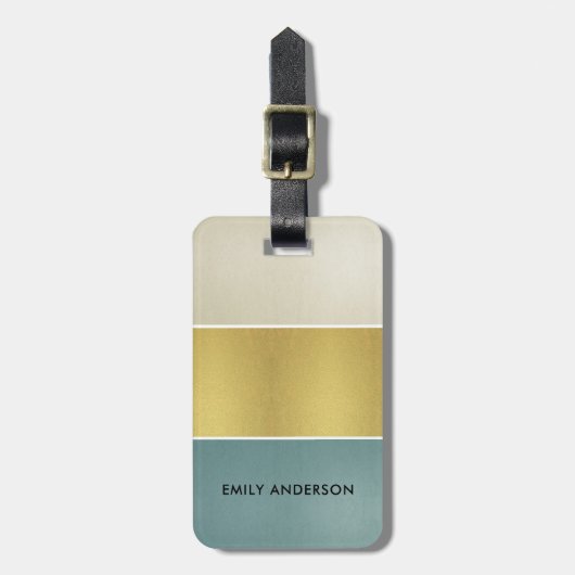 ELEGANTES WEICHES AQUA-BLAUE GEPÄCKANHÄNGER (Vorderseite vertikal)