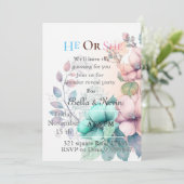 Elegantes, weiches Blumengeschlecht - Einladung (Stehend Vorderseite)