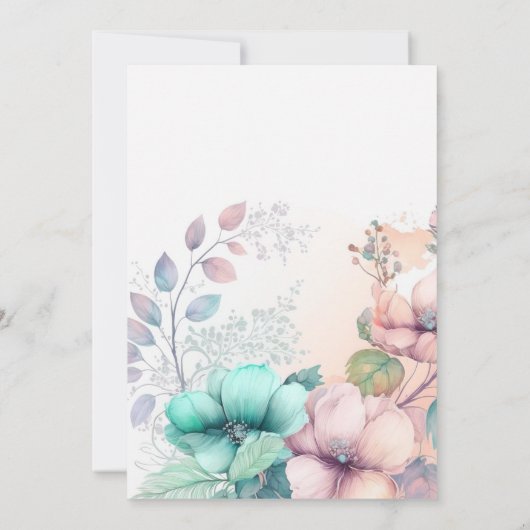 Elegantes, weiches Blumengeschlecht - Einladung (Rückseite)