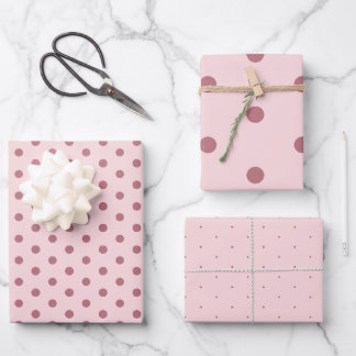 Elegantes weiches Polka Dot Geschenkpapier Set