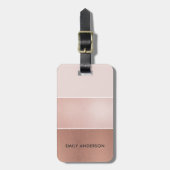 ELEGANTES WEICHES ROSEN-GOLD ERRÖTEN ROSA KUPFERNE GEPÄCKANHÄNGER (Vorderseite vertikal)